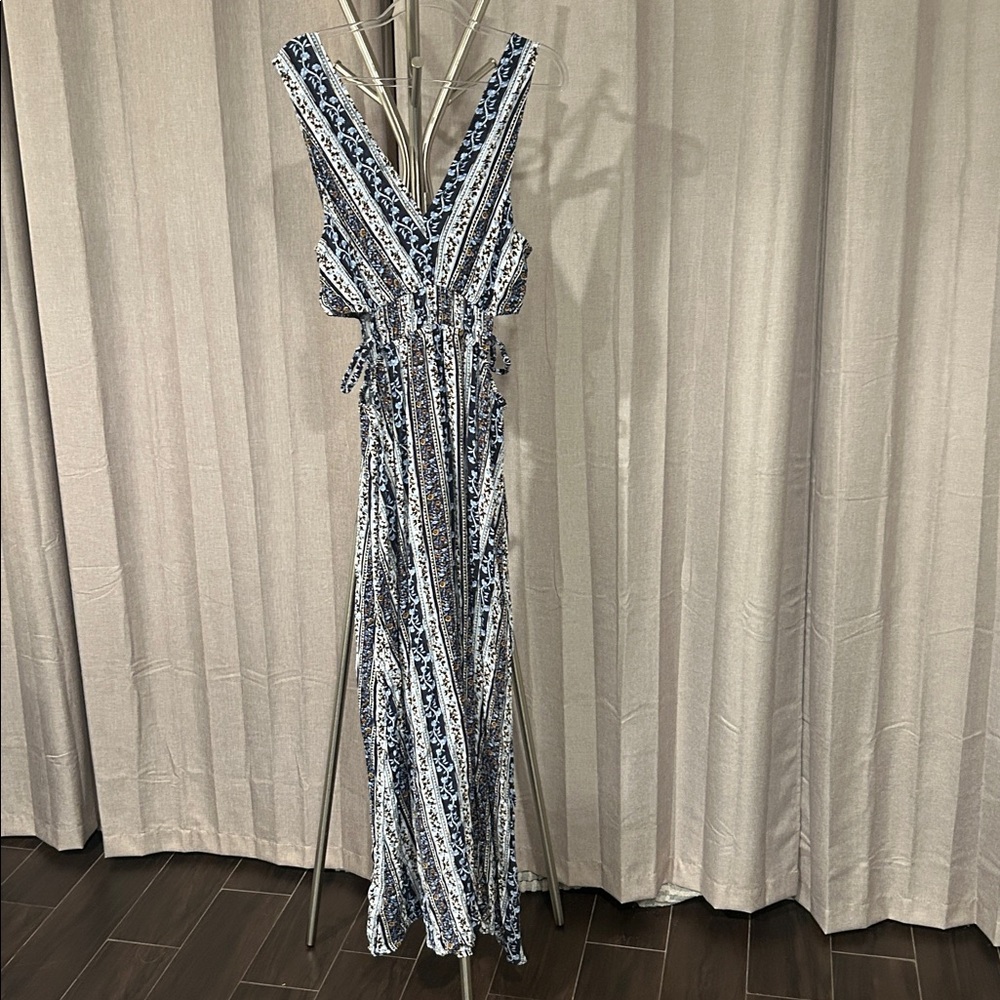 Justify Navy and White Striped Maxi‎ Dress in excellent condition.